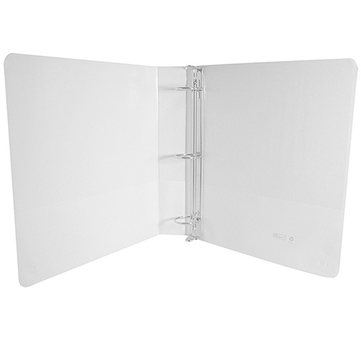 [AZO-CAR-9601BL] Carpeta Panorámica Con Cristal Kinera,Tamaño Carta De 1 1/2" Herraje "O" Color Blanco