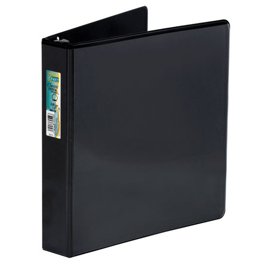 [AZO-CAR-9601NE] Carpeta panorámica con cristal Kinera tamaño carta de 1 1/2" herraje "O" color negro