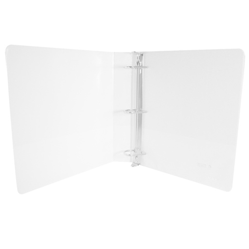 [AZO-CAR-9611BL] Carpeta Panorámica Con Cristal Kinera, Tamaño Carta De 1 1/2" Herraje "D" Color Blanco