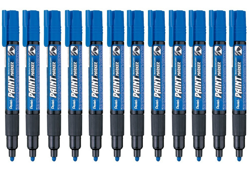 [UNI-AZUL-12PZAS] Marcador permanente con tinta indeleble AZUL 12 PZAS