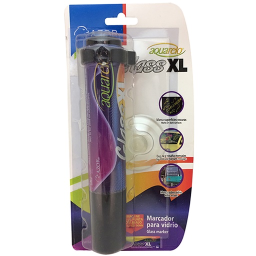 [AZO-MAR-22125NE] Marcador Para Vidrio Aquarelo Glass Xl Punta Cincel 16 Mm Color Negro Blíster