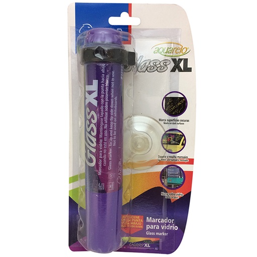 [AZO-MAR-22125VI] Marcador Para Vidrio Aquarelo Glass Xl Punta Cincel 16 Mm Color Violeta Blíster 