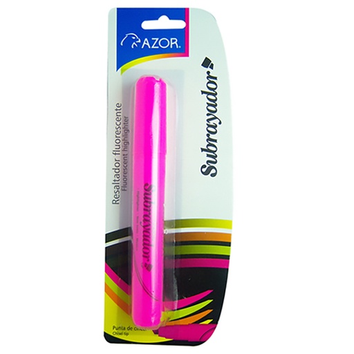 [AZO-MAR-2451RS] Resaltador De Texto Subrayador Punta Cincel 6 Mm Color Rosa Blíster