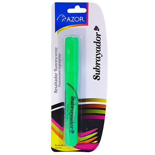 [AZO-MAR-2451VE] Resaltador De Texto Subrayador Punta Cincel 6 Mm Color Verde