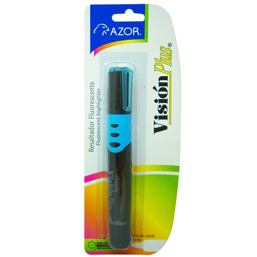 [AZO-MAR-2610AZ] Resaltador De Texto Vision Plus Punta Cincel 6Mm Color Azul