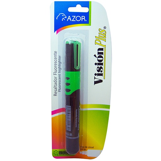 [AZO-MAR-2610VE] Resaltador De Texto Vision Plus Punta Cincel 6Mm Color Verde