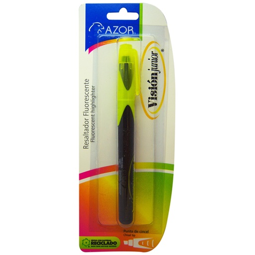 [AZO-MAR-2810AM] Resaltador De Texto Vision Jr. Punta Cincel 4Mm Color Amarillo