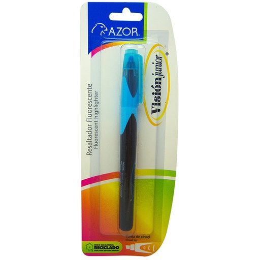 [AZO-MAR-2810AZ] Resaltador De Texto Vision Jr. Punta Cincel 4Mm Color Azul