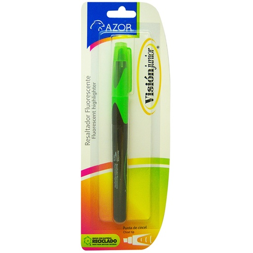 [AZO-MAR-2810VE] Resaltador De Texto Vision Jr. Punta Cincel 4Mm Color Verde