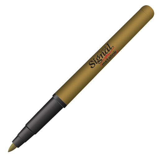 [AZO-MAR-300091] Marcador Permanente Fino Signal Metalink Punta Bala 1.3 Mm Color Dorado 1 Pza 