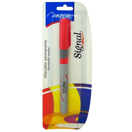 [AZO-MAR-30102] Marcador Permanente Fino Signal Punta Bala 1.5 Mm Color Rojo Blíster 