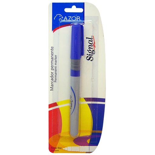 [AZO-MAR-30103] Marcador Permanente Fino Signal Punta Bala 1.5 Mm Color Azul Blíster 