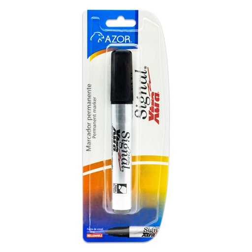 [AZO-MAR-40101] Marcador Permanente Signal Xtra Punta Cincel 6 Mm Color Negro Blíster 