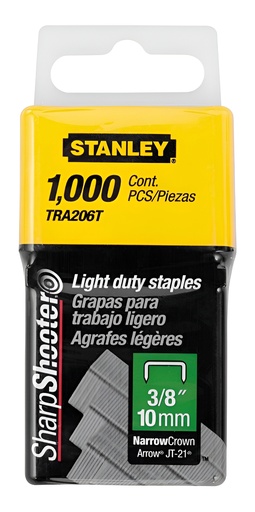 [STANLEY-GRAPAS-3/8] Grapas 3/8'' Trabajo Ligero 1,000 Piezas Stanley Tra206t