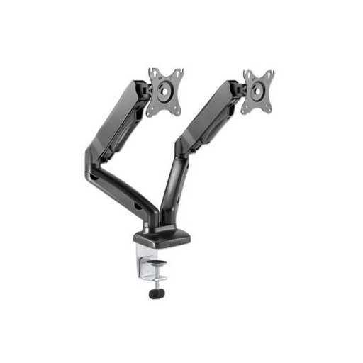 [IC-CO-462501] Soporte Manhattan Para 2 Monitores 13-27",Con Pistón De Gas