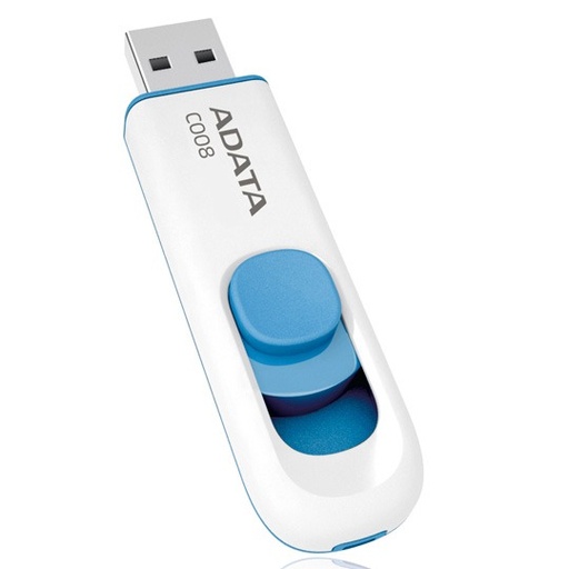 [ME-ADA-16GC008B] Memoria Adata Usb 16Gb Color Blanco Con Azul Retráctil 