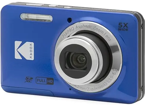 [KOD-CAMDIG-PIXPRO] KODAK PIXPRO Friendly Zoom FZ55-BL - Cámara Digital de 16 MP con Zoom óptico 5X de 28 mm de Gran Angular y visualización LCD de 2.7 Pulgadas (Azul)