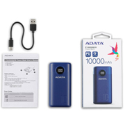 [PB-ADA-10QCDCDB] Cargador Portátil Adata P10000Qcd, 10 0Mah, Azul 