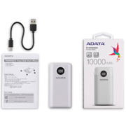 [PB-ADA-10QCDCWH] Cargador Portátil Adata P10000Qcd, 10 0Mah, Blanco