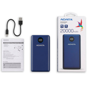 [PB-ADA-20QCDCDB] Cargador Portátil Adata P20000Qcd, 20.000Mah, Azul 