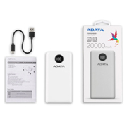 [PB-ADA-20QCDCWH] Cargador Portátil Adata P20000Qcd, 20.000Mah, Blanco 