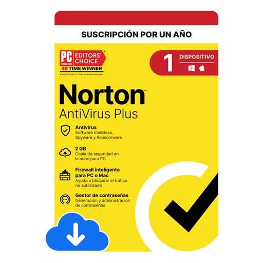 [SF-NOR-ANTP] Norton Antivirus Plus 1 Dispositivo 1 Añ