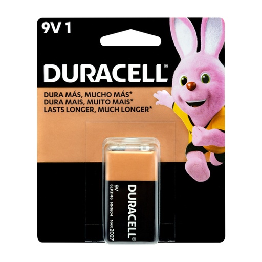 [DUR-PIL-9V1] Pila Alcalina Duracell 9V Blíster De 1 P