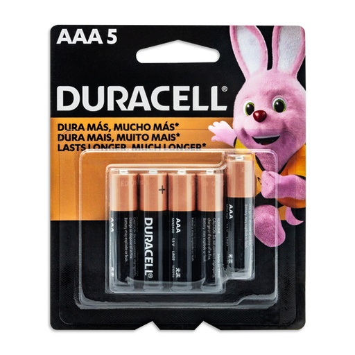 [DUR-PIL-AAA] Pila Alcalina Duracell Aaa Blíster 4 + 1 Piezas