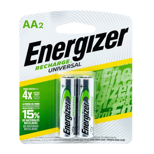 [ENE-PIL-NH15BP2] Pila Recargable Energizer Aa Blíster Con