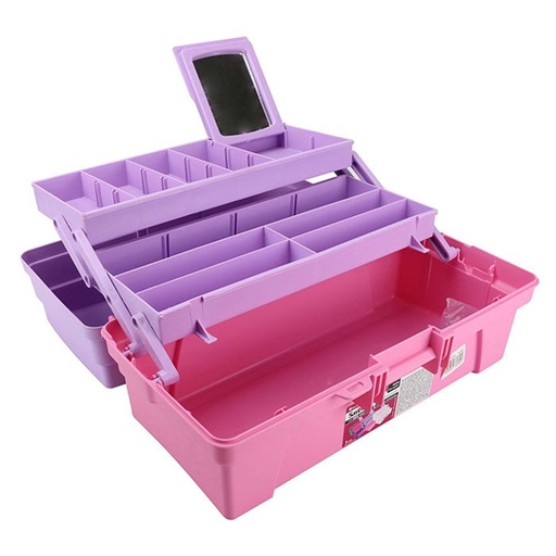 [SAN-CAJ-6239] Caja Vanity Santul Color Lila/Rosa De 14"