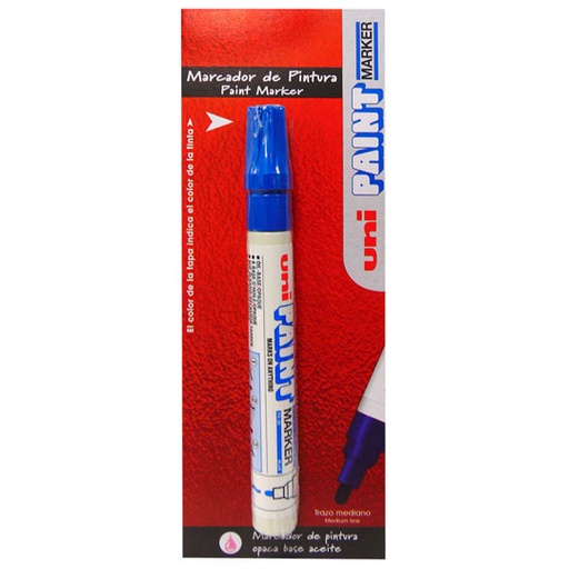 [AZO-MAR-PX20AZ1] Marcador Permanente Unipaint Punta Bala Color Azul Blíster