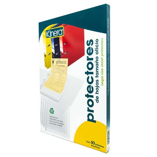 [AZO-PRH-363] Protector De Hojas Traslucidos Kinera 363 Tamaño Oficio Caja Con 50 Pzas 