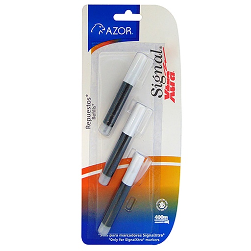 [AZO-REP-41131] Repuesto De Tinta Signal Xtra Color Negro, Blíster Con 3 Piezas