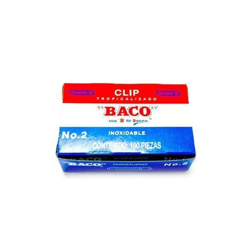 [BAC-CLI-TROPIC2] Clip Baco Tropicalizado No.2 , 1 Caja Con 100 Clips