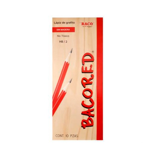 [BAC-LAP-RED10] Lápiz Bacored Hb No.2, Caja Con 10 Lápices