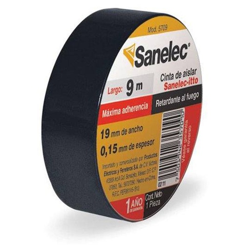 [SAN-CIN-5709] Cinta De Aislar Santul 9 M Negro.