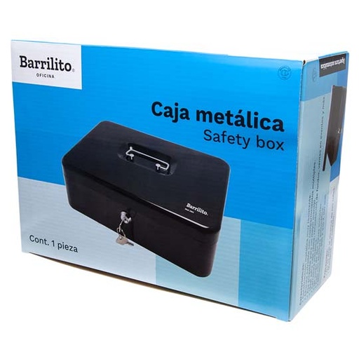 [BAR-CJA-CM4] Caja metálica para dinero grande Barrilito medida 30 x 21 x 10 cm 