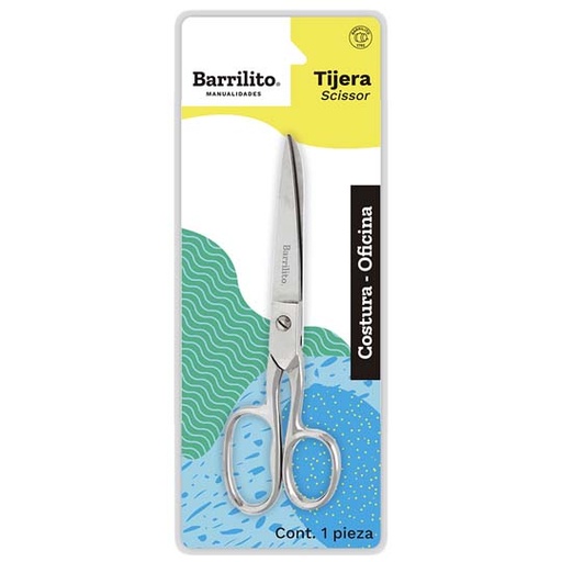[BAR-TIJ-83417] Tijera Oficina/Costura Barrilito 17.7 Cm, Uso Escolar, Oficina Y Manualidades