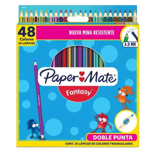 [BER-COL-2049470] Colores Paper Mate Triangualres Doble Punta Con 24 Lapices