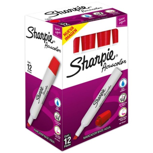 [BER-MAR-2184212] Sharpie Acuacolor 12Pz C/Rjo