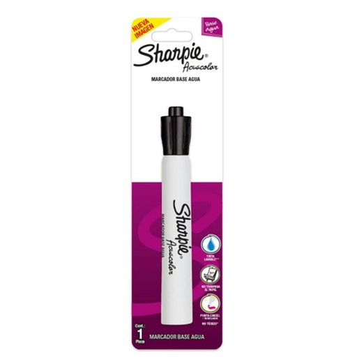 [BER-MAR-2184216] Sharpie Acuacolor Blister 1Pz Negro