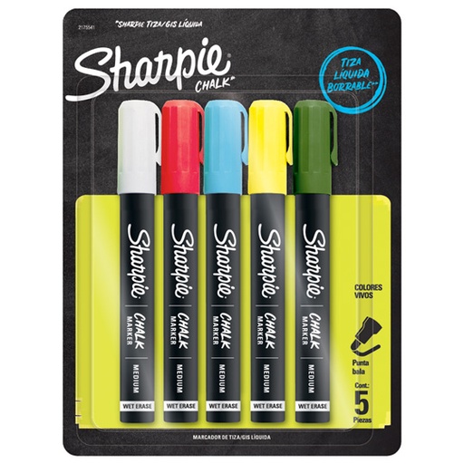 [BER-MAR-75541] Marcador Sharpie Chalk 5 Piezas Tiza