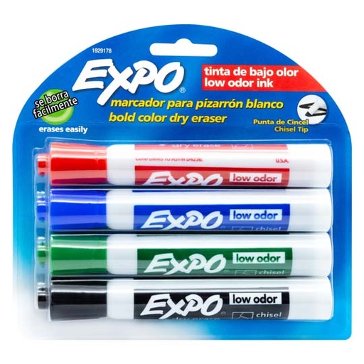 [BER-MAR-9020040] Marcador Para Pizarron Expo Estuche Con 4 Colores Surtidos 