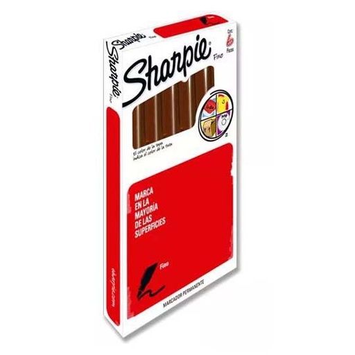 [BER-MAR-SINGCFE] Marcador Fino Permanente Sharpie Singles Café Con 6 Piezas