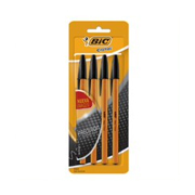 [BIC-BOL-F290CN4] Boligrafo Bic Cristal Punto Fino Negro Barril Naranja 0.8 Mm 4 Piezas 