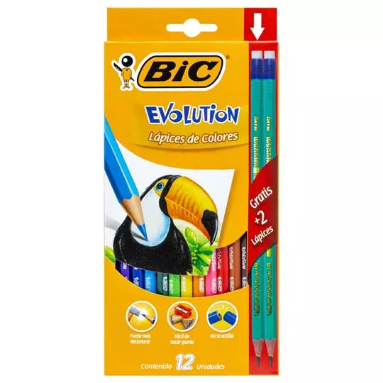 [BIC-COL-0963] Colores Bic Evolution 12 Piezas