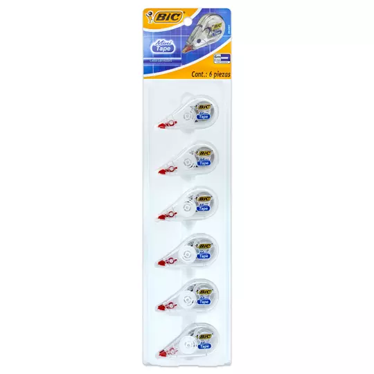 [BIC-CRR-MINTAPC] Corrector Bic Mini Tape Cinta Con 6 Piezas