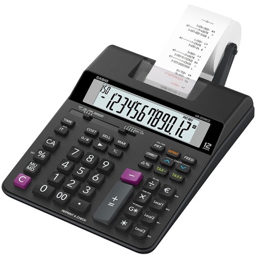 [CAS-CAL-HR200RC] Sumadora 12 Dígitos Casio 2.0 Líneas Por