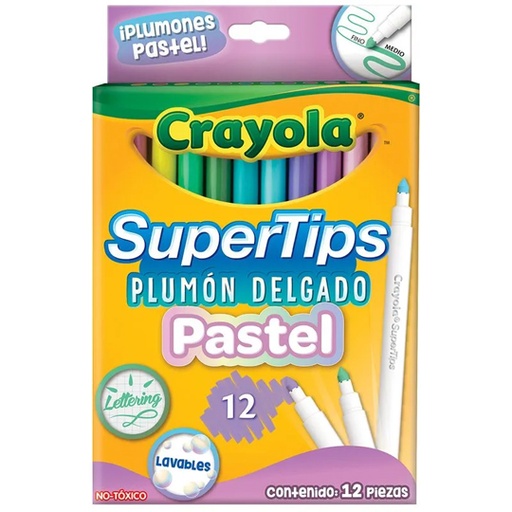 [CRA-MAR-87515] Marcadores Crayola Lavables Super Tips Pastel 12 Colores