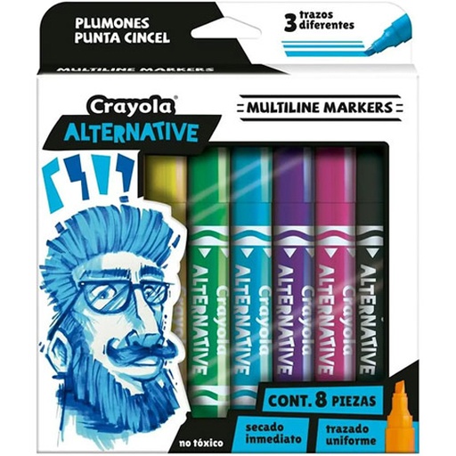 [CRA-MAR-88295] Marcadores Crayola Alternative Multiline 8 Colores